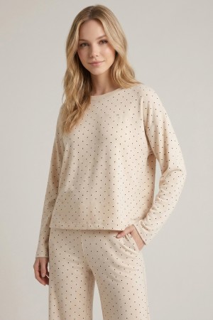 46053T<br/>POLKA DOT BOXY LONG SLEEVE TEE